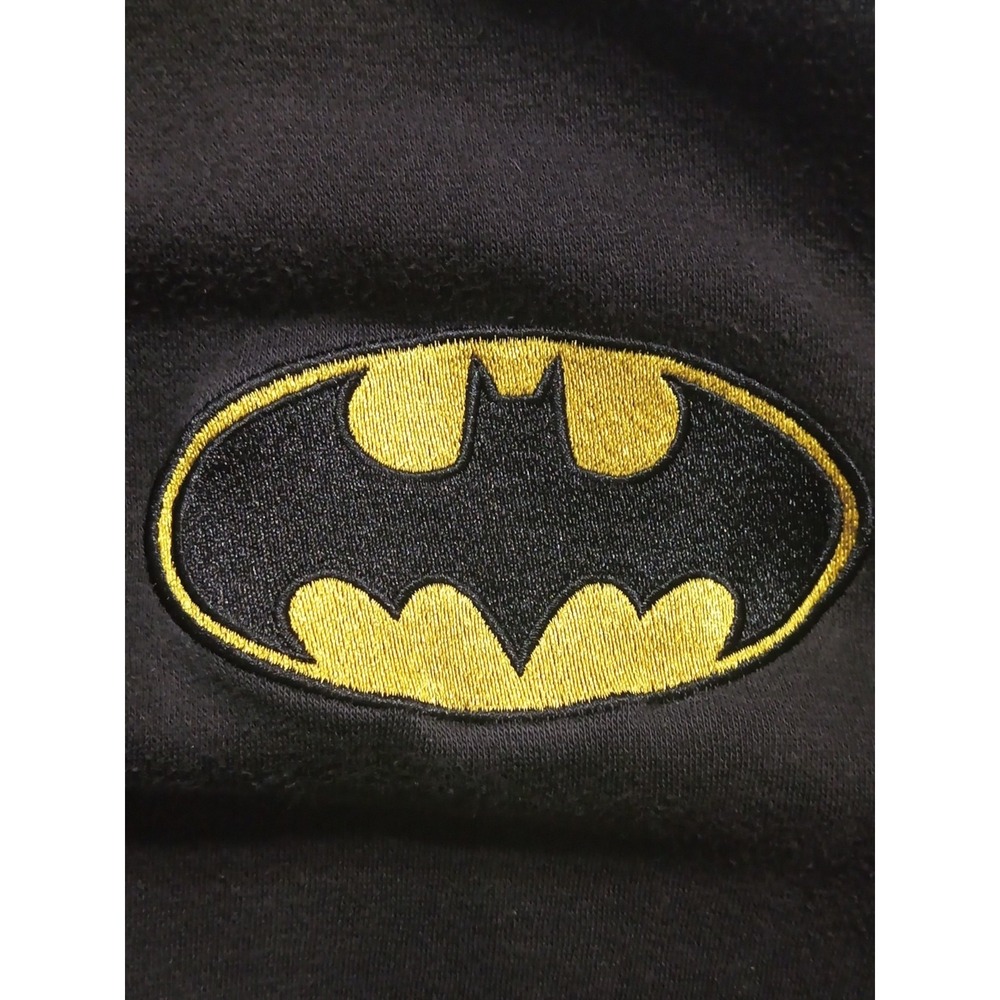 DC Comics Batman Varsity Jacket XL Black Yellow Snap Front‎ Long Sleeve Bomber - Picture 8 of 13